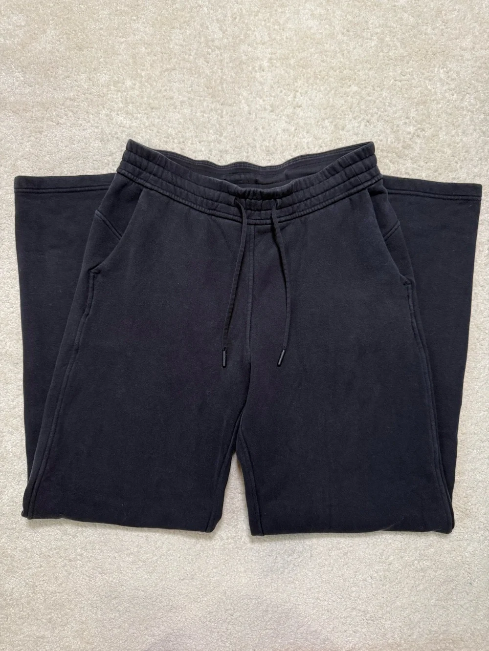 Lululemon Loungeful Straight Leg Pant Lounge Fleece Sweatpants Black Size 8